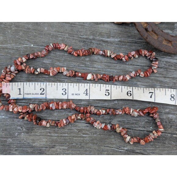 Vintage Southwestern Red Jasper Necklace, Stone Nugget Necklace - Picture 7 of 7